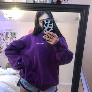 purple champion sweatshirt